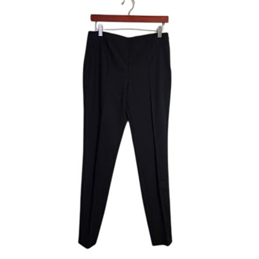 Akris Black Slim Straight Leg Trousers Cotton Stretch Pants Quiet Luxury 6